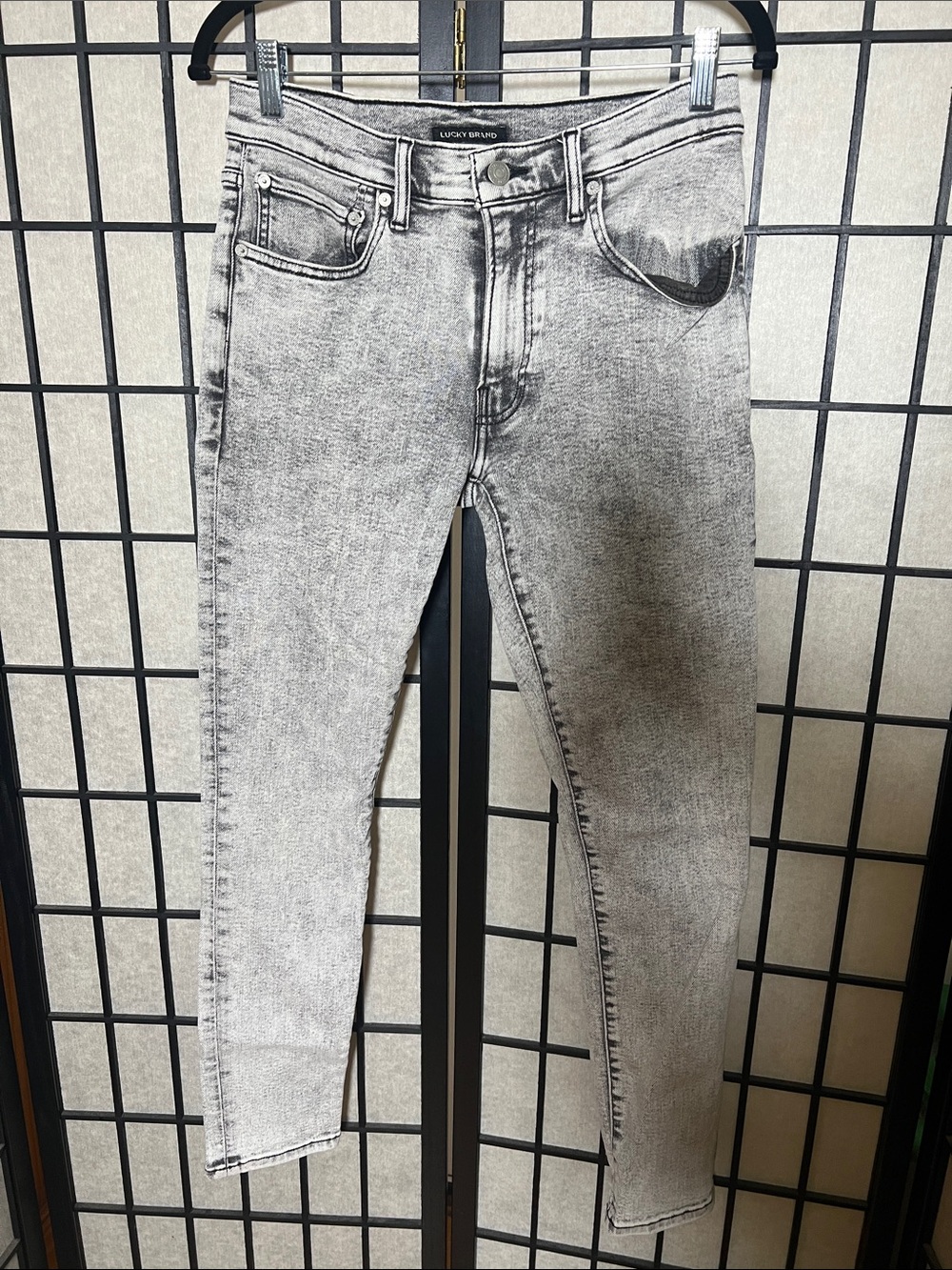 Lucky Brand Acid Wash Skinny Jeans - Gray